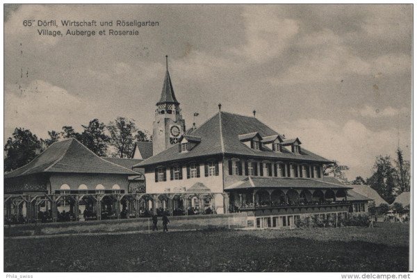 Schweizerische Landesausstellung Bern mit Stempel - Dörfli, Wirtschaft u. Röseligarten - Village, Au