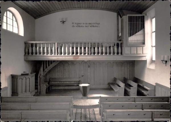 Kirche Sagogn, Sagens, Foto Hans Rostetter, Jlanz Vorderseite