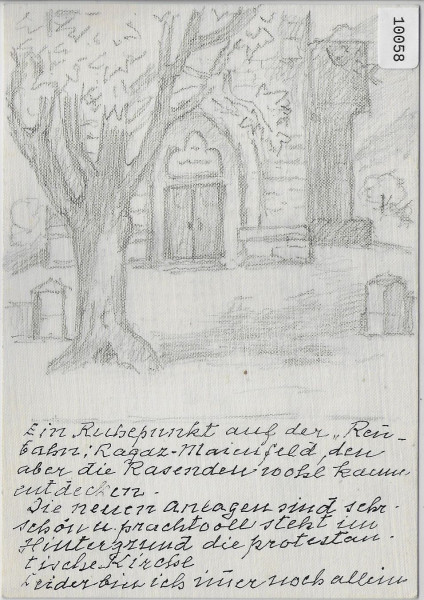 Bad Ragaz - Handmade Zeichnung von Wanda Rau