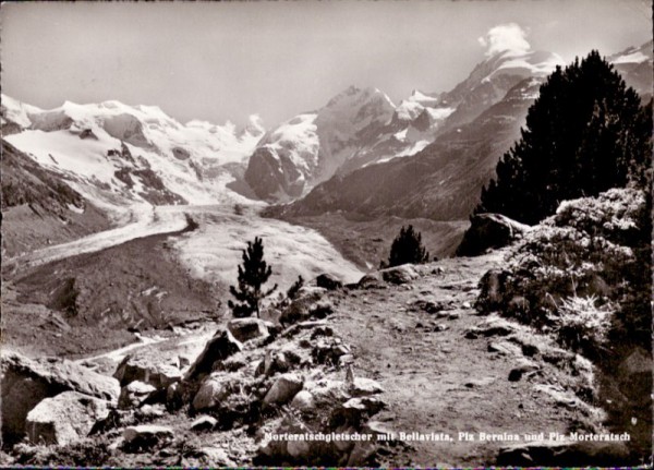 Morteratschgletscher mit Bellavista, Piz Bernina und Piz Morteratsch