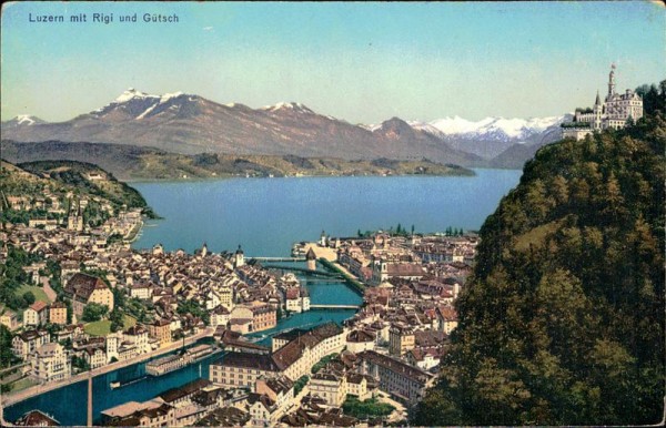 Luzern mit Rigi und Gütsch Vorderseite