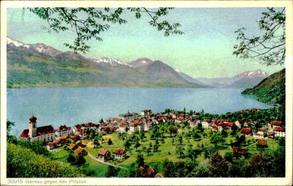 Gersau gegen den Pilatus Vorderseite