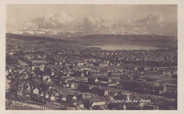 Zürich und die Alpen Vorderseite