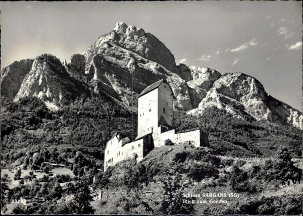 Schloss Sargans - Blick zum Gonzen Vorderseite