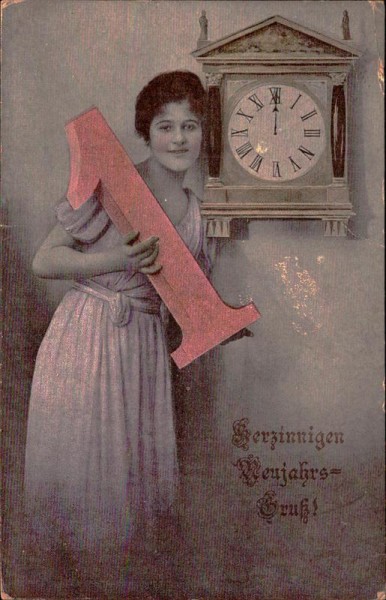 herzinnigen Neujahrsgruss Vorderseite