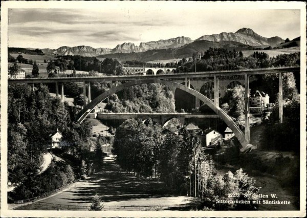 St. Gallen/Sitterbrücken mit Säntiskette Vorderseite