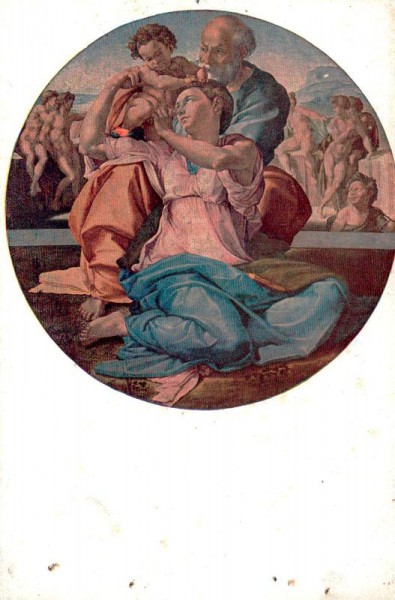 Michelangelor Buonarroti: Die heilige Familie Vorderseite