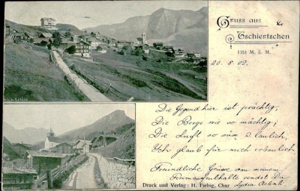 Gruss aus Tschiertschen Vorderseite