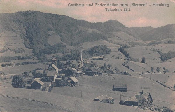 Gasthaus und Ferienstation zum Sternen - Hemberg, 1924 Vorderseite