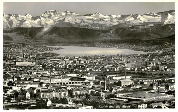 Zürich und die Alpen Vorderseite
