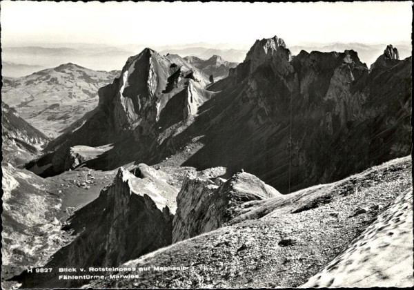 Blick vom Rotseinpass auf Meglisalp Vorderseite