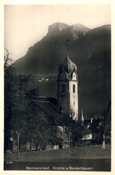 Beckenried. Kirche & Niederbauen. 1928 Vorderseite