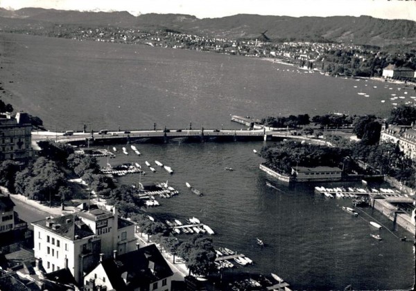 Zürich. Quaibrücke mit Blick auf den See Vorderseite