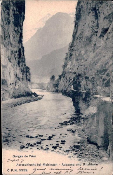 Aareschlucht/Gorges de l'Aar Vorderseite