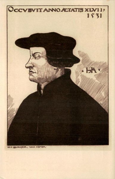 Huldrych Zwingli, w.F. Burger Vorderseite