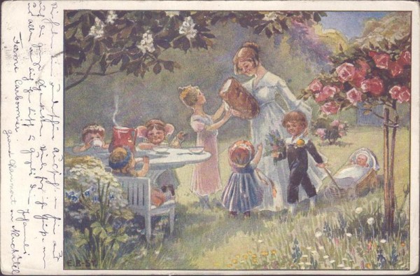 Kant. st. gallischer Blumentag 1911, offiz. Postkarte Vorderseite