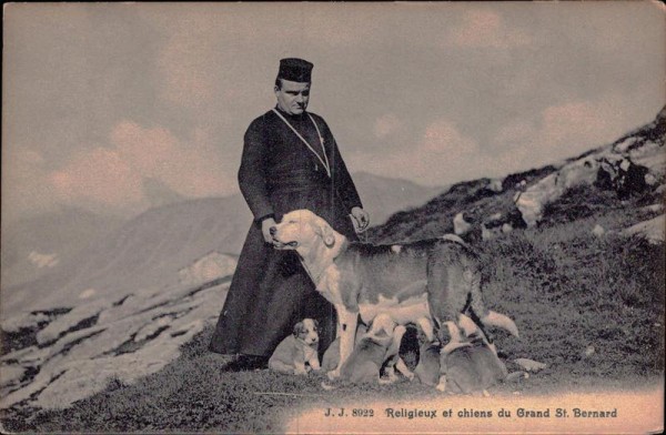 Religieux et chiens du Grand St. Bernard Vorderseite