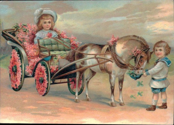 Kinder mit Kutsche (Reproduktion 1900) Vorderseite