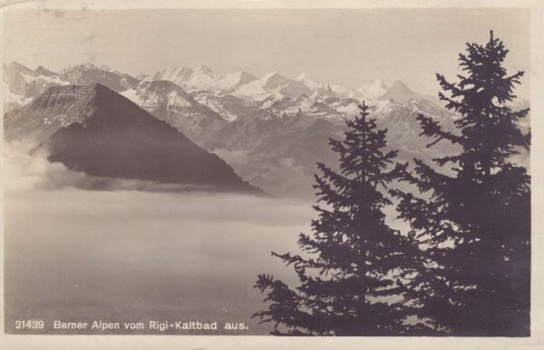 Berner Alpen vom Rigi-Kaltbad aus. 1922