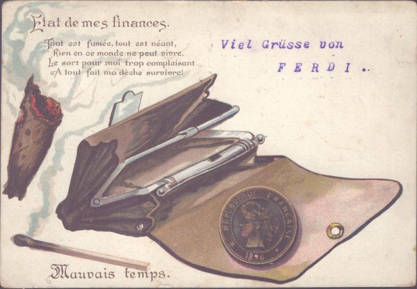 Etat de mes finances, mauvais temps Vorderseite