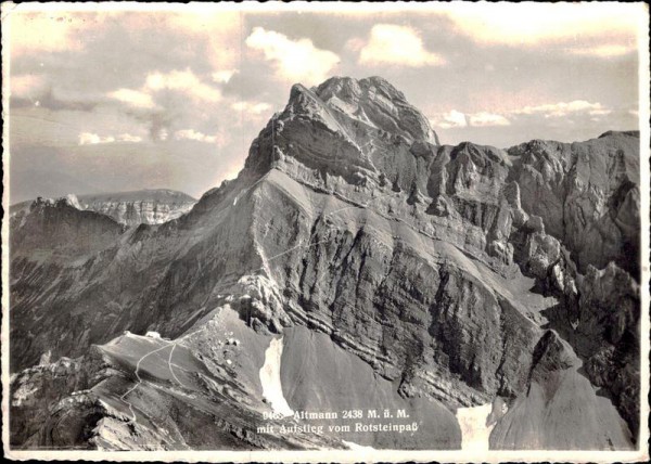 Altmann mit Aufstieg von Rotsteinpass Vorderseite