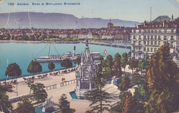 Genève, Rade et Monument Brunswick