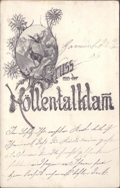 Gruss aus der Höllentalklamm Vorderseite