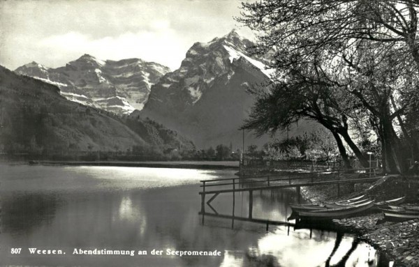 Abendstimmung an der Seepromenade, Weesen Vorderseite