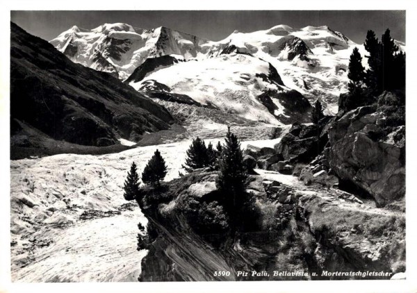 Piz Palü, Bellavista u. Morteratschgletscher Vorderseite