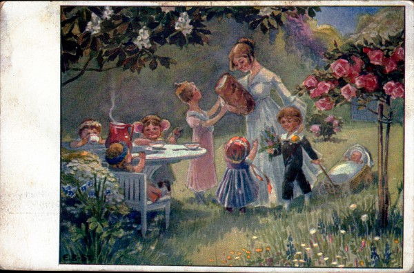 Offizielle Postkarte des kant. st. gallischen Blumentages, Juli 1911