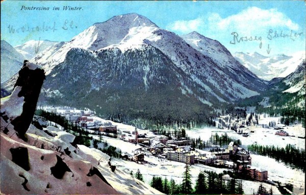Pontresina im Winter Vorderseite