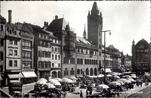 Marktplatz und Rathaus (Basel) Vorderseite
