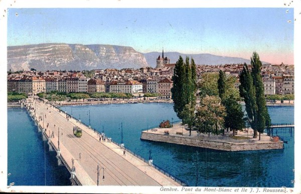 Genève, Pont du Mont-Blanc et Ile J.J. Rousseau Vorderseite