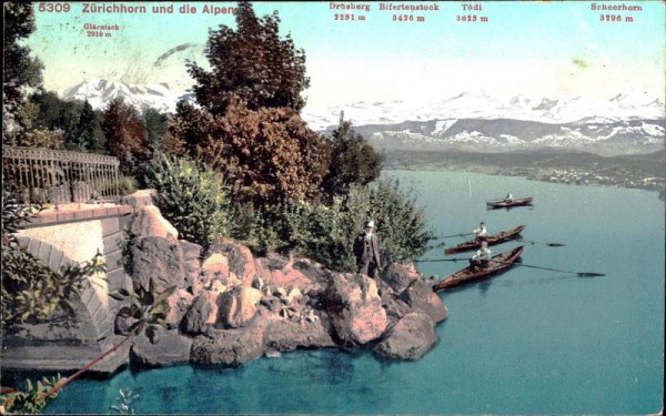 Zürichhorn und die Alpen Vorderseite