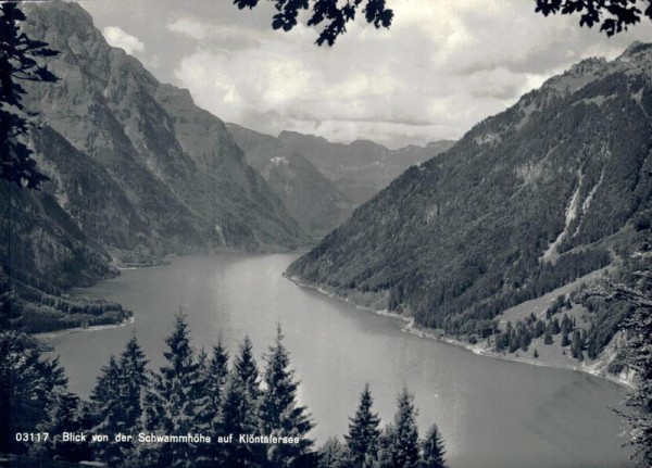 Blick von der Schwammhöhe auf Klöntalersee Vorderseite