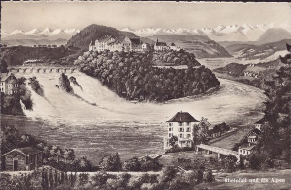 Rheinfall und die Alpen