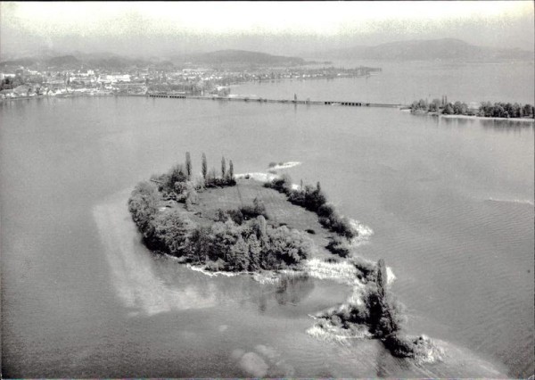 Insel Lützelau im Zürichsee, Flugaufnahm Vorderseite