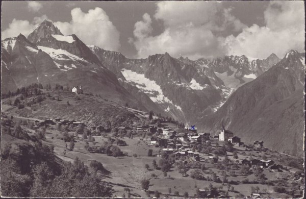 Zeneggen (1374 m) mit Bietschhorn