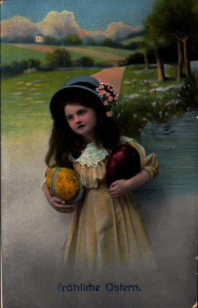 Mädchen mit Ostereiern. 1911