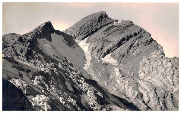 Säntis mit Hotel und Observatorium Vorderseite