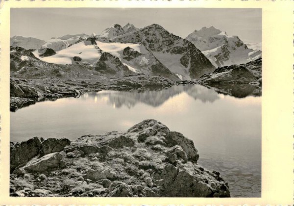 Berninagruppe vom Piz Rosatsch aus Vorderseite