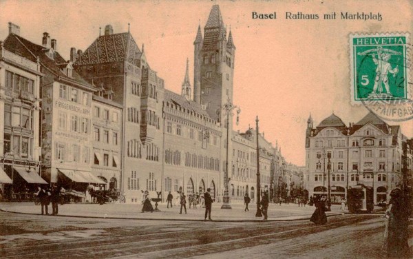 Basel, Rathaus mit Marktplatz Vorderseite