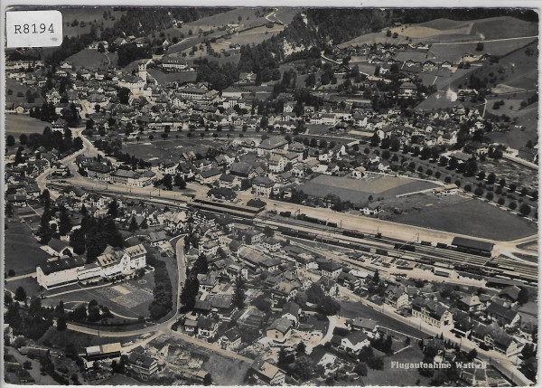 Flugaufnahme Wattwil mit Bahnhof - Swissair-Photo AG