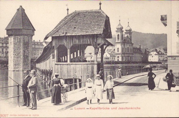 Luzern - Kapellbrücke und Jesuitenkirche