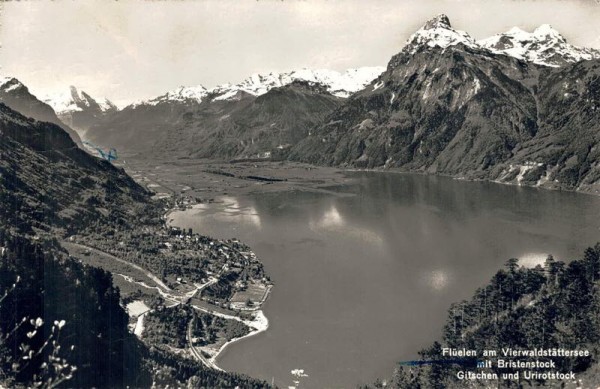 Flüelen am Vierwaldstättersee mit Bristenstock, Gitschen und Urirotstock Vorderseite