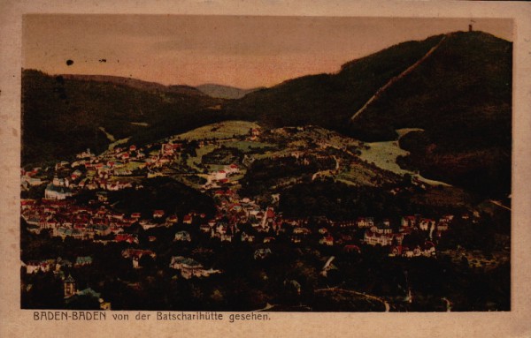 Baden-Baden von der Batscharihütte gesehen. 1922
