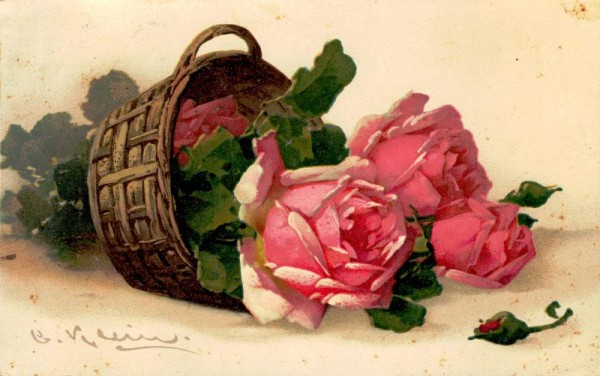Rosen in Korb Vorderseite