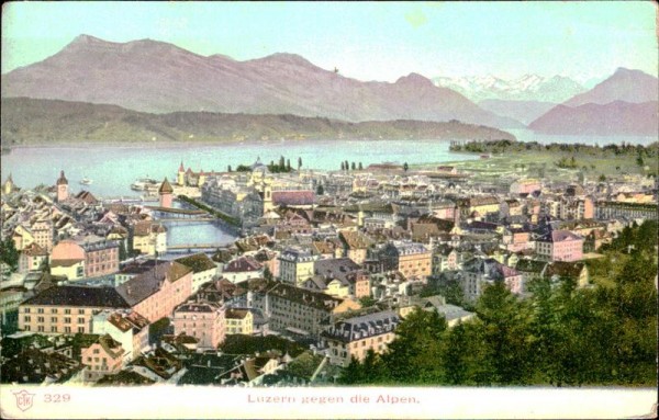 Luzern gegen die Alpen. Vorderseite