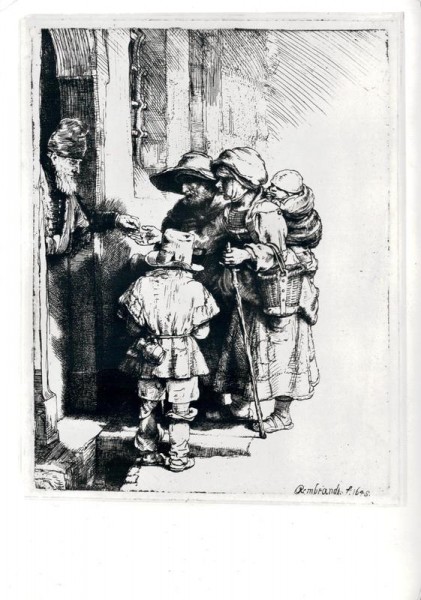 Rembrandt, Die Bettler an der Haustür Vorderseite