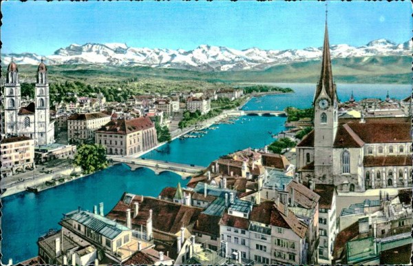 Zürich und die Alpen Vorderseite
